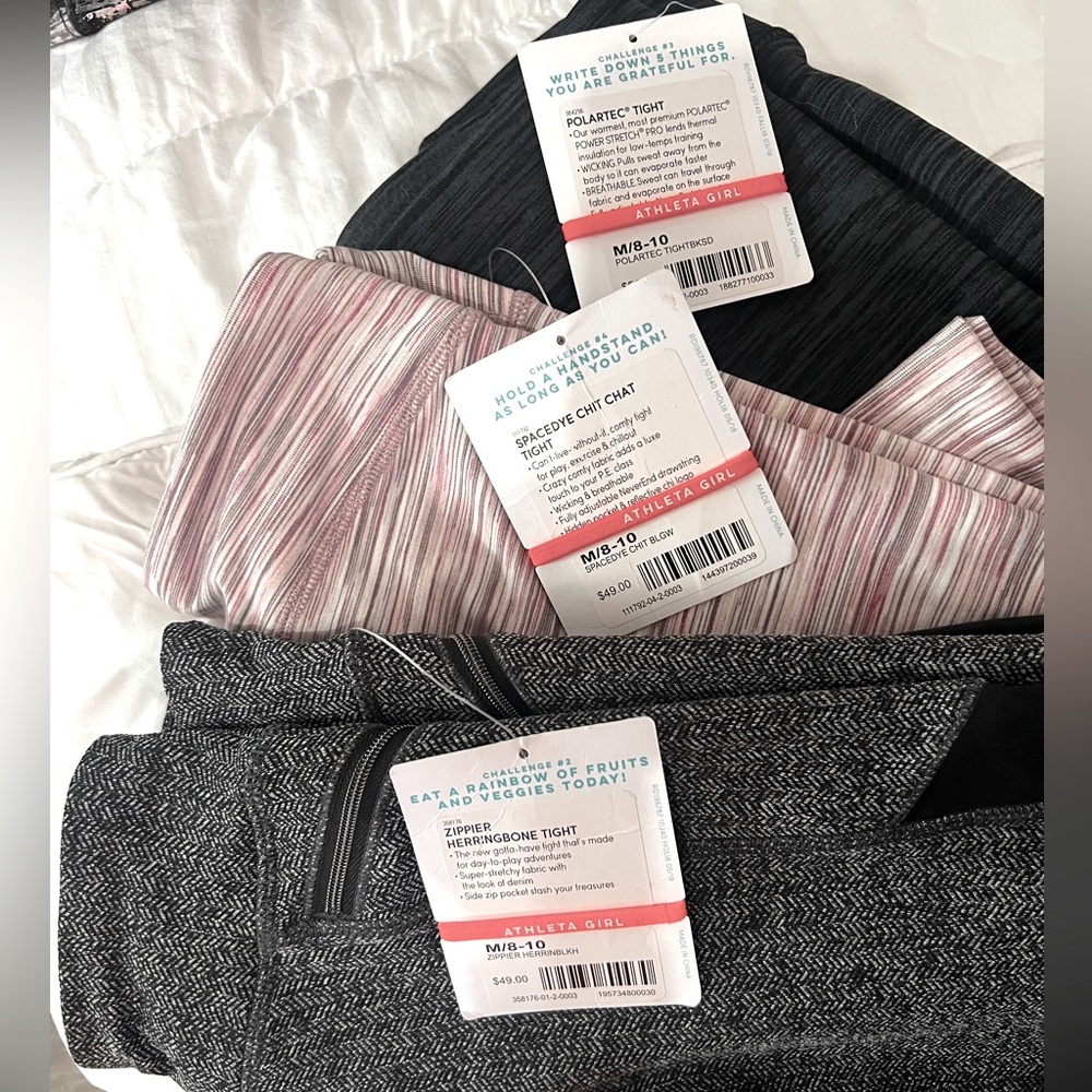 NWT - Athleta Girl Leggings - size 8-10